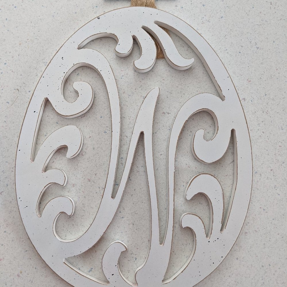 Pretty Scroll Script Initial "W" Easter Egg - NWT